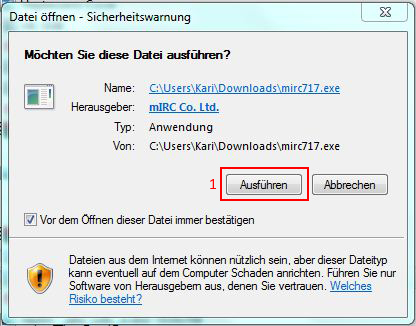 Datei öffnen - Sicherheitswarnung